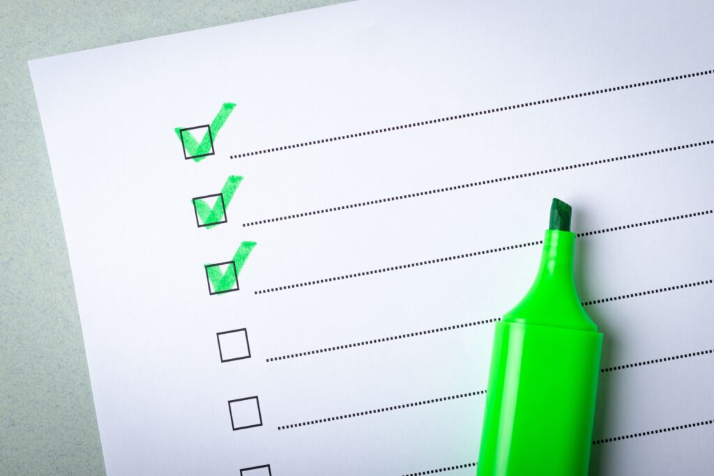 making a checklist