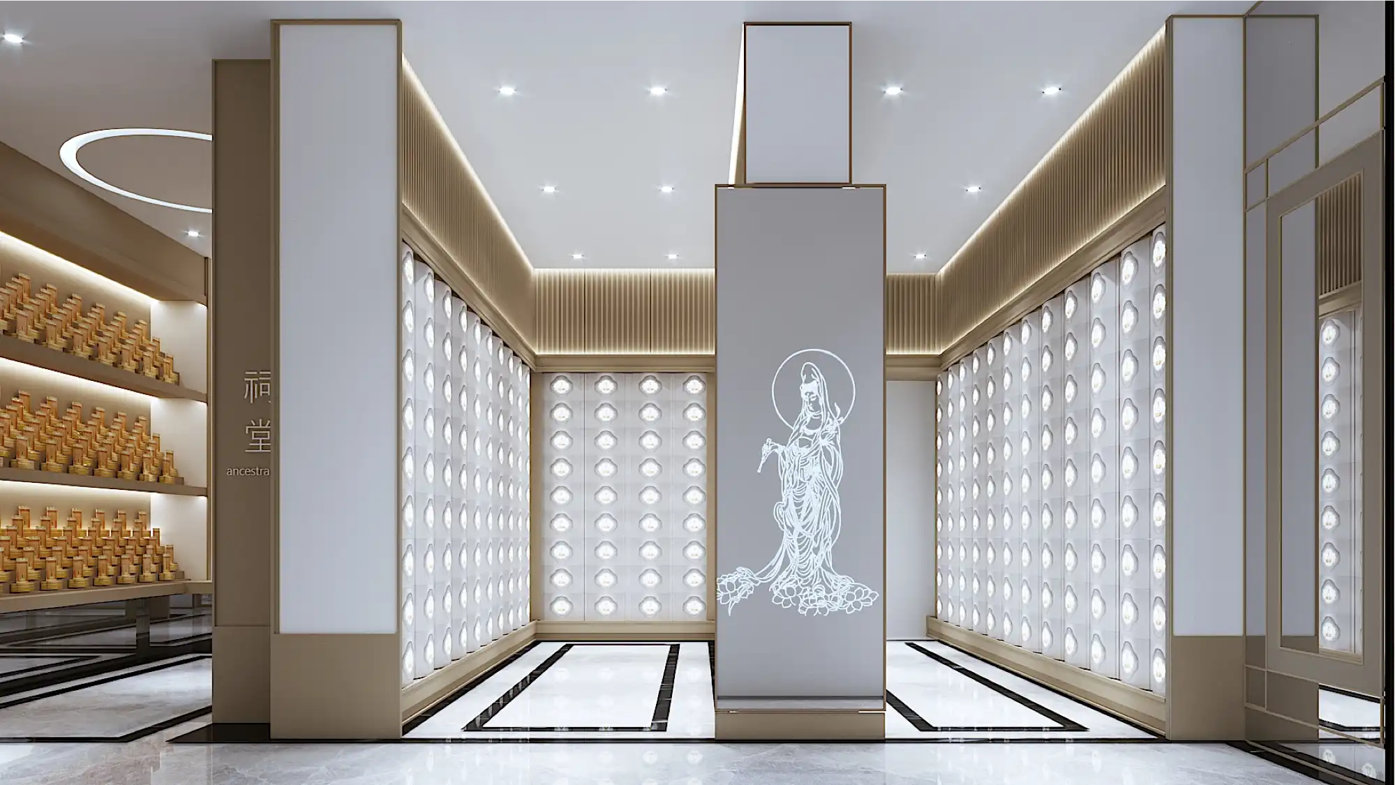 Nirvana Memorial Garden - Lin San Temple Hallways