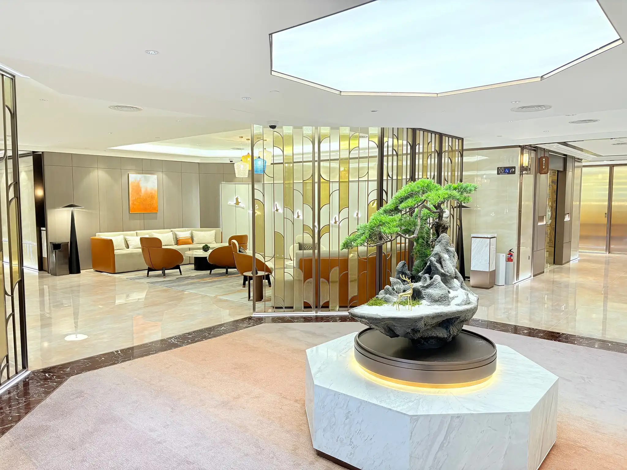 Nirvana Singapore - Block B - Columbarium Lobby with Bonsai Tree Display Nirvana Singapore - Block B - Columbarium Lobby with Bonsai Tree Display