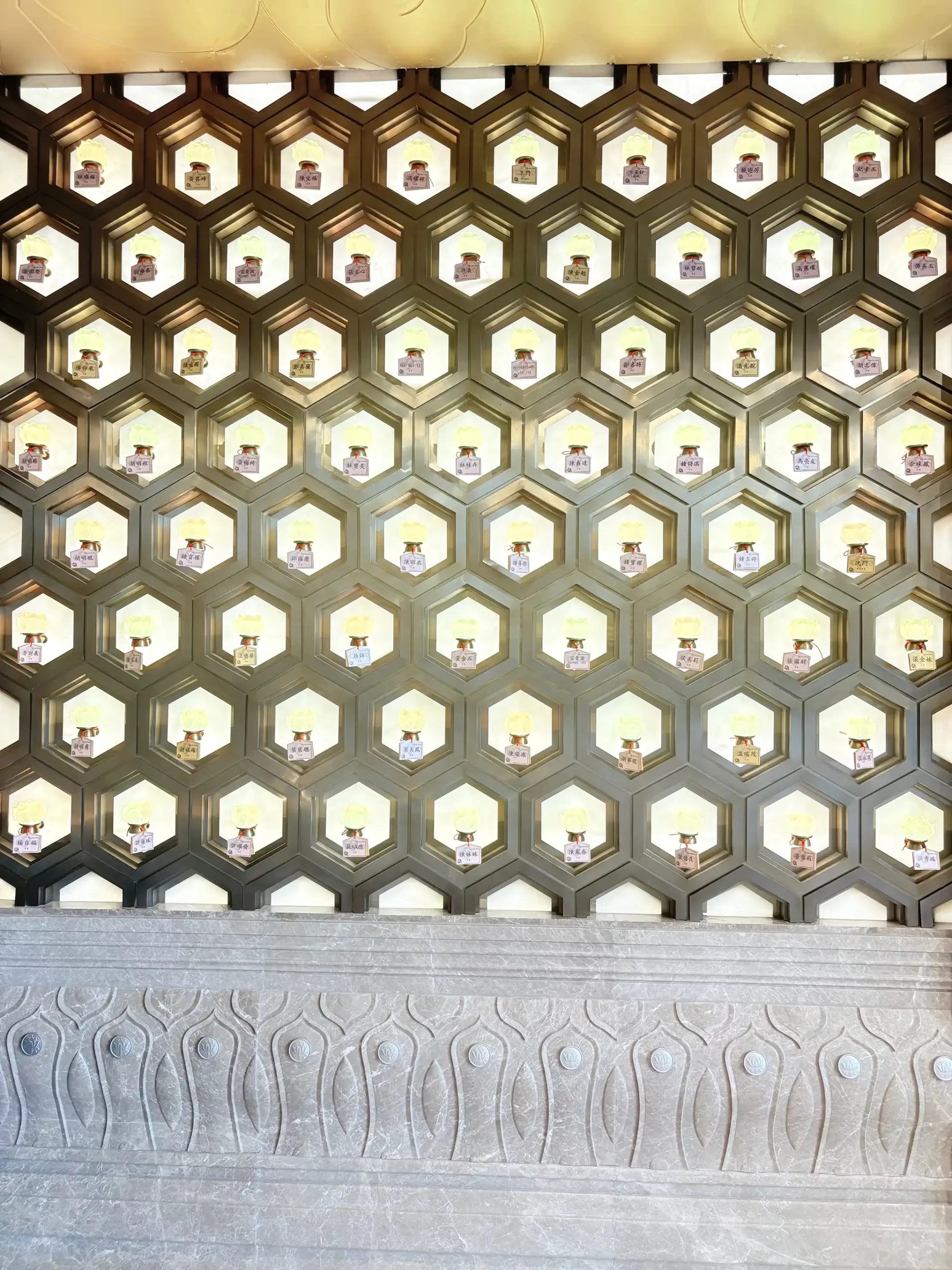 Nirvana Singapore - Block B - Hexagon Memorial Niche Wall Nirvana Singapore - Block B - Hexagon Memorial Niche Wall